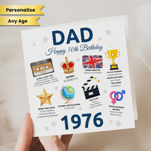 Personalised 50th birthday - 50th,