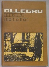 1979 Austin Allegro 1100 & 1300 Owner's Handbook Pub, No. AKD 8339 5th edition