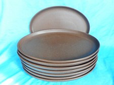 Govancroft Glasgow Stoneware 8 x Oval Dinner Steak Plates Brown Lauffer? 12.25"