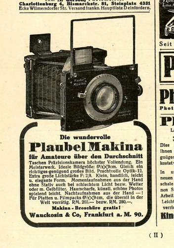Histor advertising plaubel - histor., advertising: