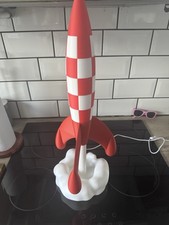 Rocket Ship Lamp 3D Printed Night Light | Warm LED | 24cm Rocket Decor