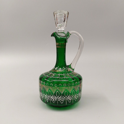 Bohemian glass decanter - decanter, &