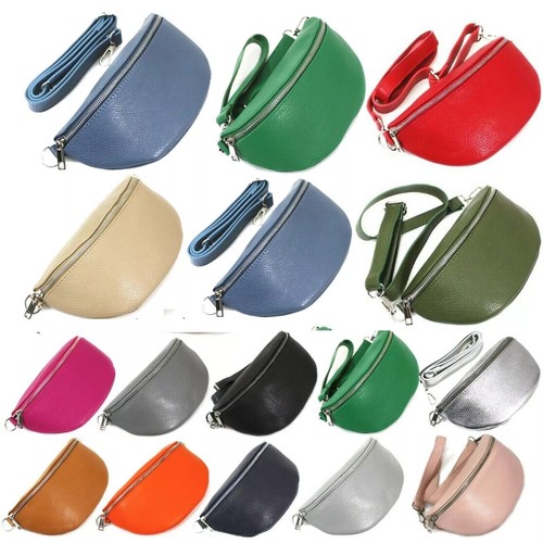 Italian real leather crossbody - real,