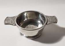 SCOTTISH PEWTER *A WEE DRAM* QUAICH