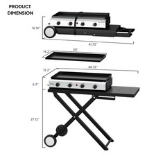 Gas Grill Griddle Portable