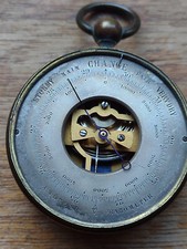 OLD ANEROID POCKET BAROMETER RESTORATION PROJECT IN  BRASS VINTAGE