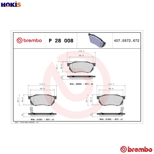 Brake pad set disc - brake, 28