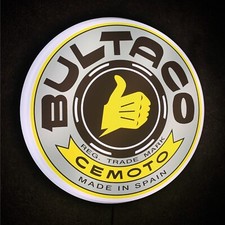 BULTACO TRIAL BIKE MOTORCYCLE LED ILLUMINATED WALL LIGHT SIGN GARAGE AUTOMOBILIA
