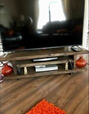 Corner TV Unit Stand Cabinet, Rustic Chunky Solid pine. Handmade. Jacobean 120cm
