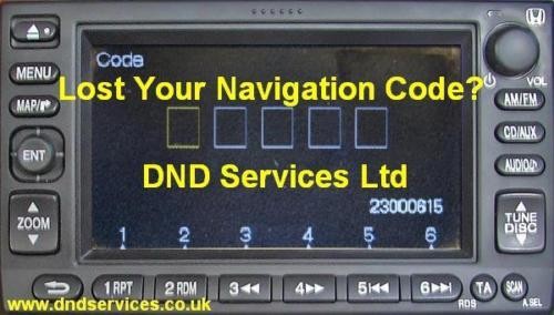 Honda navigation sat nav code - navigation,