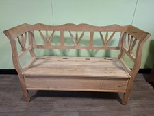 Raw Wooden Storage Bench By