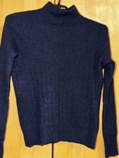 Paul Costelloe Black Label Navy 100% Extra Fine Merino Wool Sweater Size S /M
