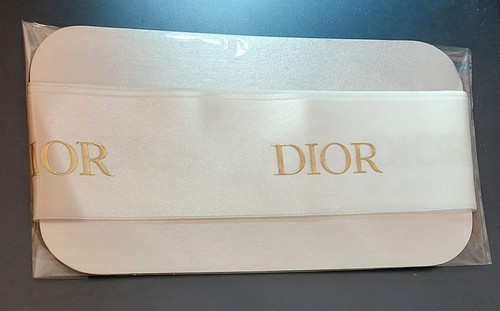 Dior white satin gold logo - satin,