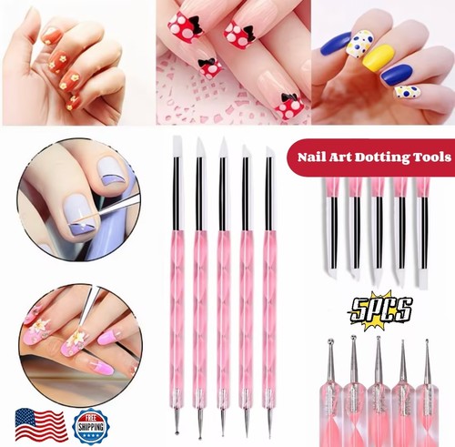 5pcs double ended nail dotting - 5pcs,