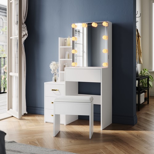 White dressing table - white,