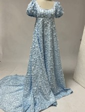 Daphne Dress Regency Dress Womens Blue Lace Dress-S