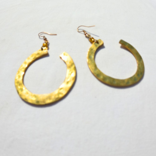 African brass hoop dangle - brass,