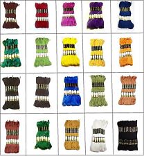 6 Anchor stranded Cotton embroidery thread skeins - All purpose assorted colors 