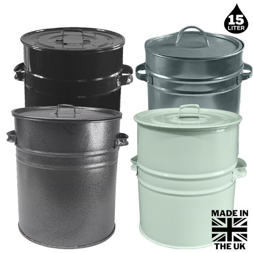 Metal ash bin bucket - bucket, fireside