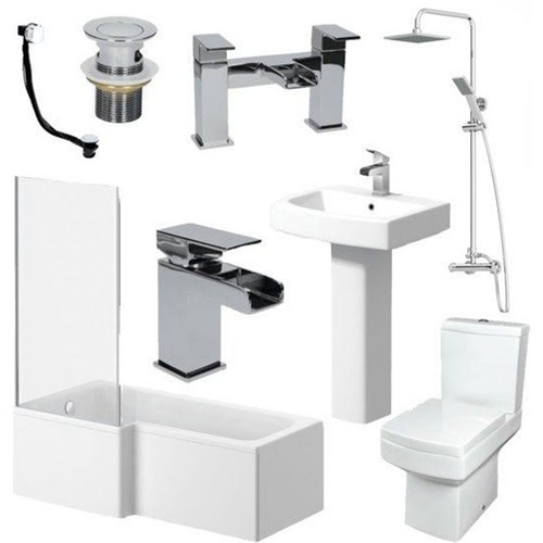 Complete bathroom suite - bathroom, l