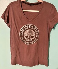 Harley-Davidson Motorcycles Willie G Skull Women V-Neck T Size M