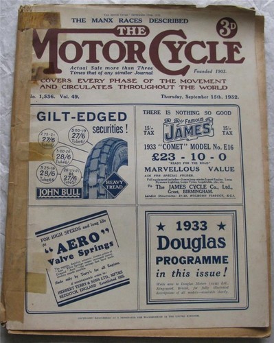Motor cycle sep 1932 - motor,