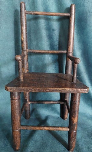 Antique wooden doll chair - antique,