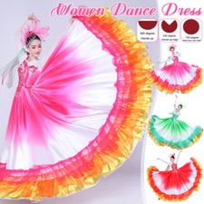 360/540/720 Degree Spain Flamenco Dance Performer Dresses Female Stage Costumes