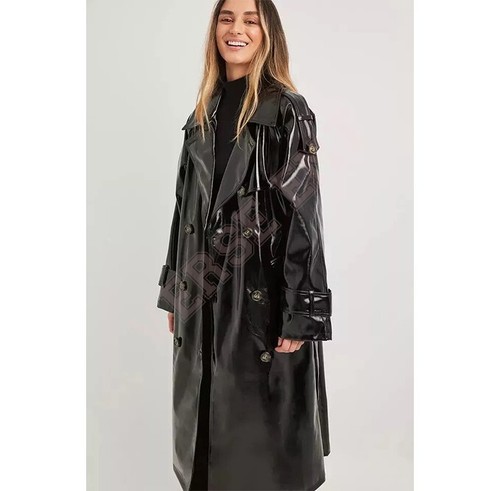 Women pvc leather trench - women,