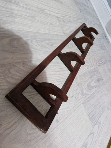 Antique oak folding coat - oak, hooks