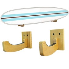 Surfboard Wall Mount Horizontal Wooden Surfboard Rack For Storage Display