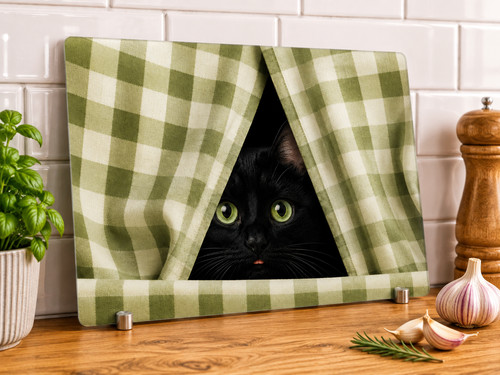 Black cat glass chopping - glass,