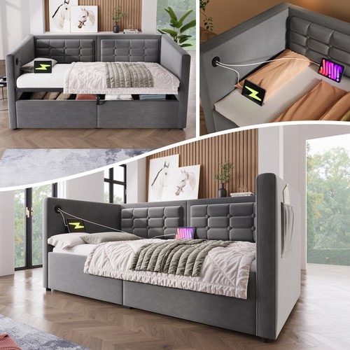 90x190cm upholstered daybed - 90x190cm,