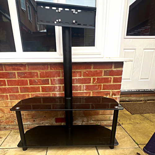 Black tempered glass stand - black,