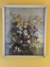 Vintage 50s Flower Painting