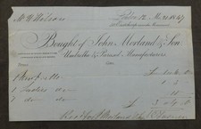 1847, Billhead, London (John Morland & Son- Umbrella & Parasol Manufacturers)