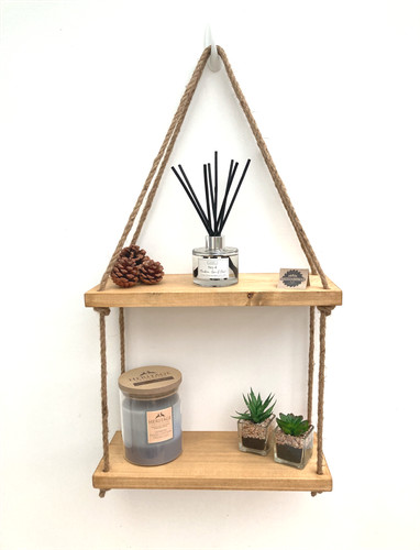 Rustic wooden hanging rope - wooden,