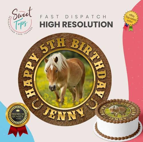 Horse round edible birthday - horse,