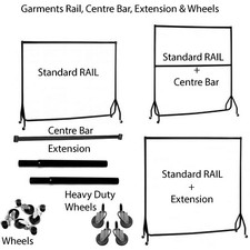 3FT 4FT 5FT 6FT HEAVY DUTY BLACK CLOTHES RAILS GARMENT HOME SHOP STORAGE DISPLAY