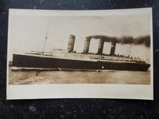 WWI UK Lusitania ocean steamer ship (Germany U boat attack) photo postcard