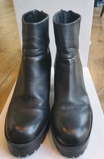 Zara Black Track Sole Ankle Boots EU Size 38 UK 5