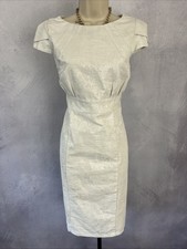 Dress UK 12 Silver Cap Sleeve Party Evening Cocktail Formal Guest Occasion