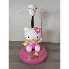 Sanrio Hello Kitty Table Lamp Light push Button Missing Shade 2007 KT3095