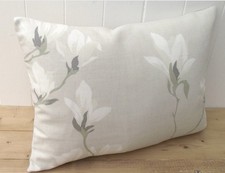Laura Ashley Magnolia Grove Natural Cushion Cover, Handmade with Zip Fastening