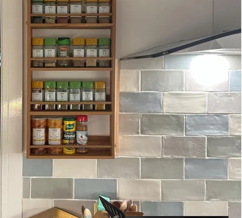 Solid oak spice rack shelves - oak,
