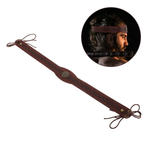 Retro viking headband - retro, brown