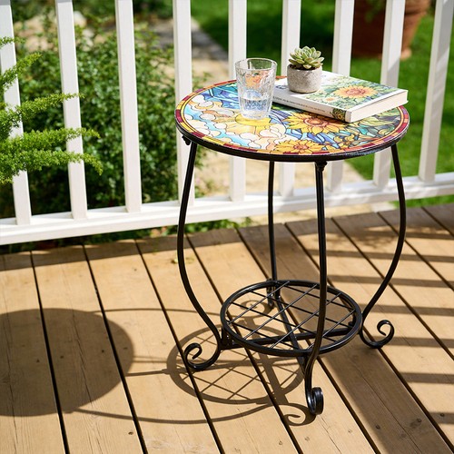 Round mosaic patio bistro - round,