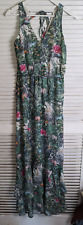 H&M Conscious Collection - Size UK 8 Floral Leaf Print Maxi Dress Wedding Guest