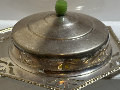 Vintage round butter dish - dish, +