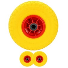 2 x 10" Puncture Burst Proof Solid Rubber Sack Truck Trolley Wheel Spare Tyres